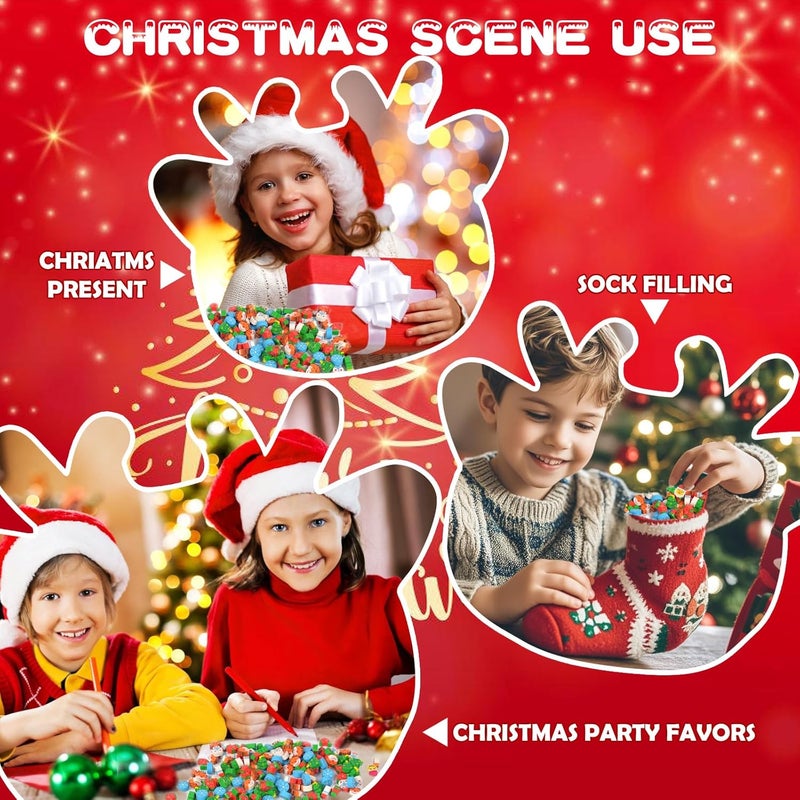 Wolpark 170 pcs Christmas Mini Erasers for Kids Bulk Tiny Cute Snowflake Christmas Tree Pencils Erasers Desk Pets for Xmas Classroom Rewards Winter Kids Prizes Party Favors Goodie Bag Stuffers - Image 5